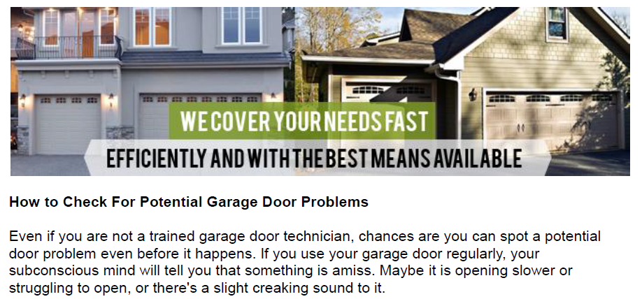 How to Check For Potential Garage Door Problems - Garage Door Repair Wantagh