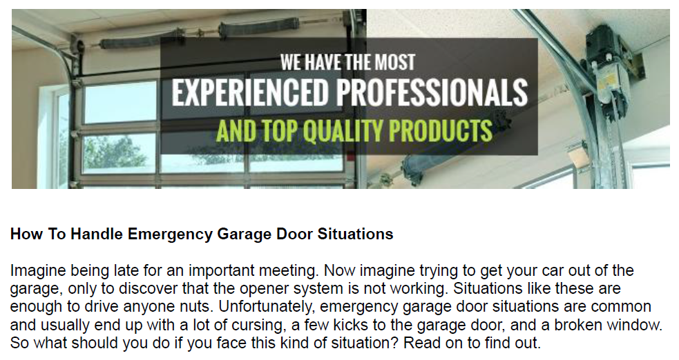 How To Handle Emergency Garage Door Situations - Garage Door Repair Wantagh